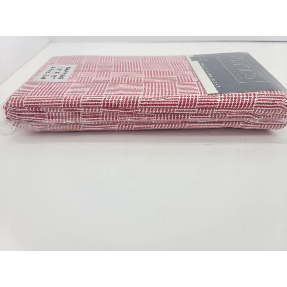 Trends Check Red and White Napkins 4 Pack 18
